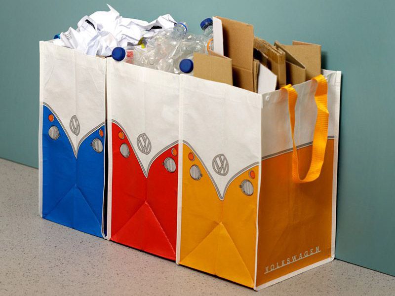 VW Bus T1 recyceltes Taschen-Set
