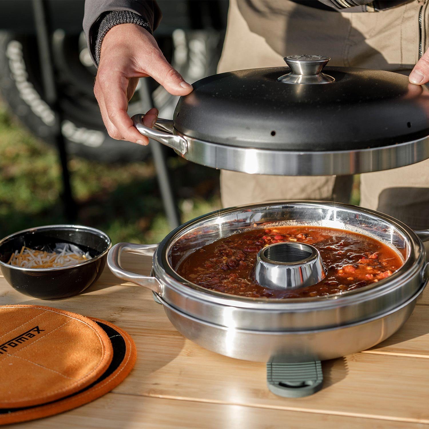 Petromax Backblech Camping Backofen + Backblech 4teiliges Set, Edelstahl