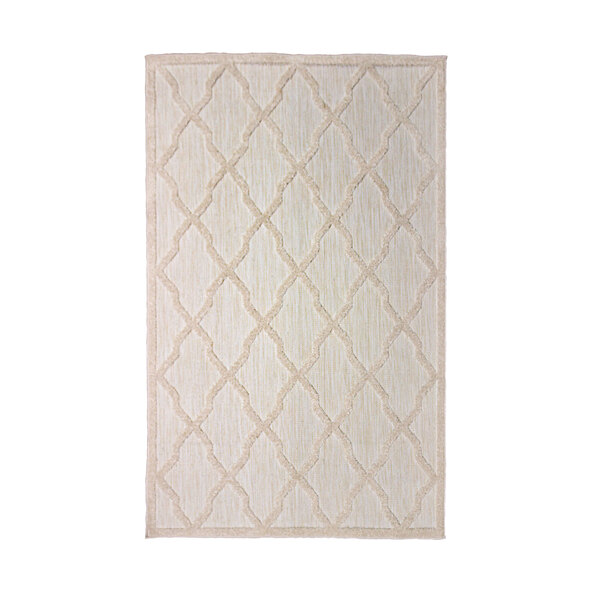 Teppich Orient Rautenmuster, creme, 120 x 170 cm