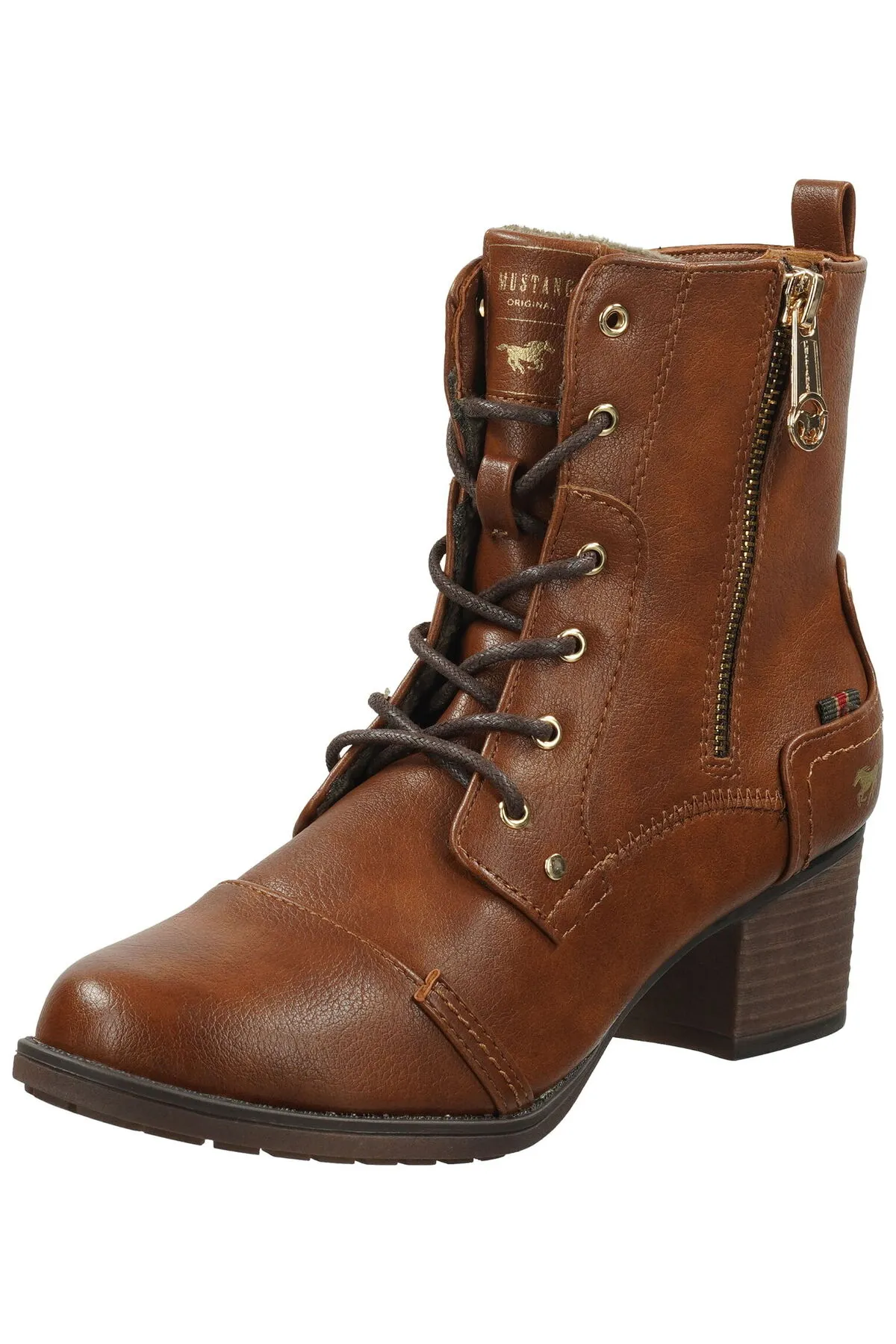 Mustang  Stiefelette - Braun - Blockabsatz