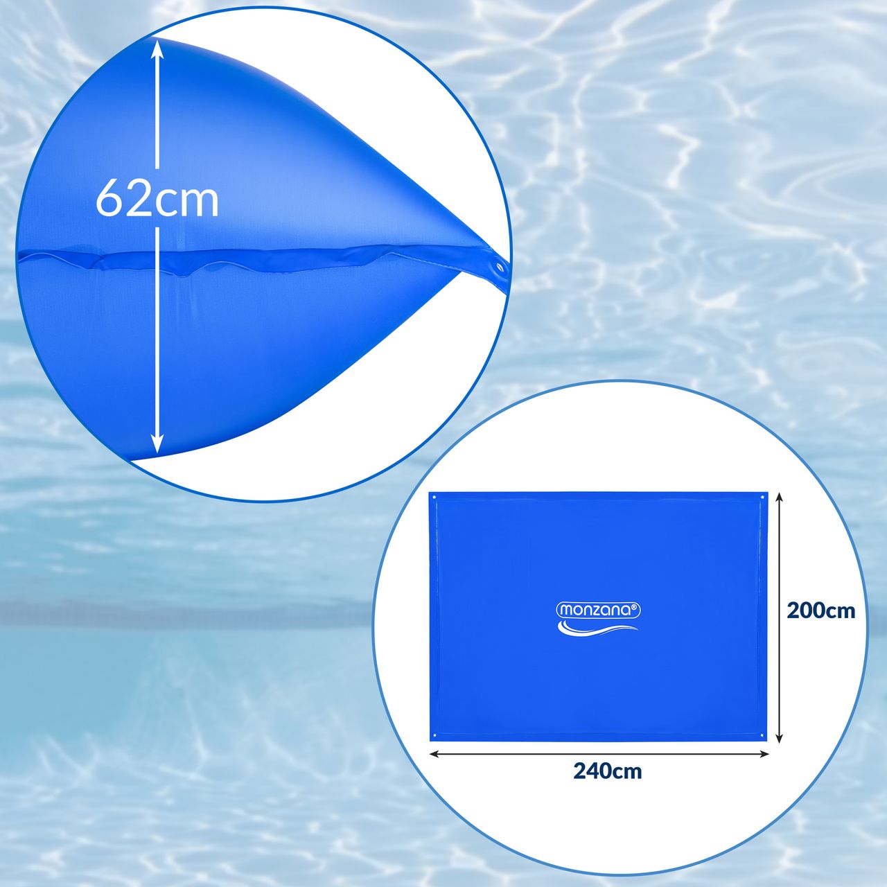 Casaria monzana® Poolkissen XL Blau 240x200cm -20°C