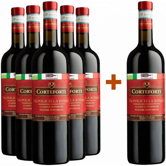 5+1 Paket Valpolicella Ripasso Classico Superiore DOC Bio - Corteforte Societá Agricola