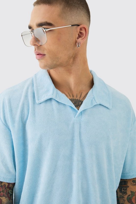Oversize Frottee Poloshirt & Shorts