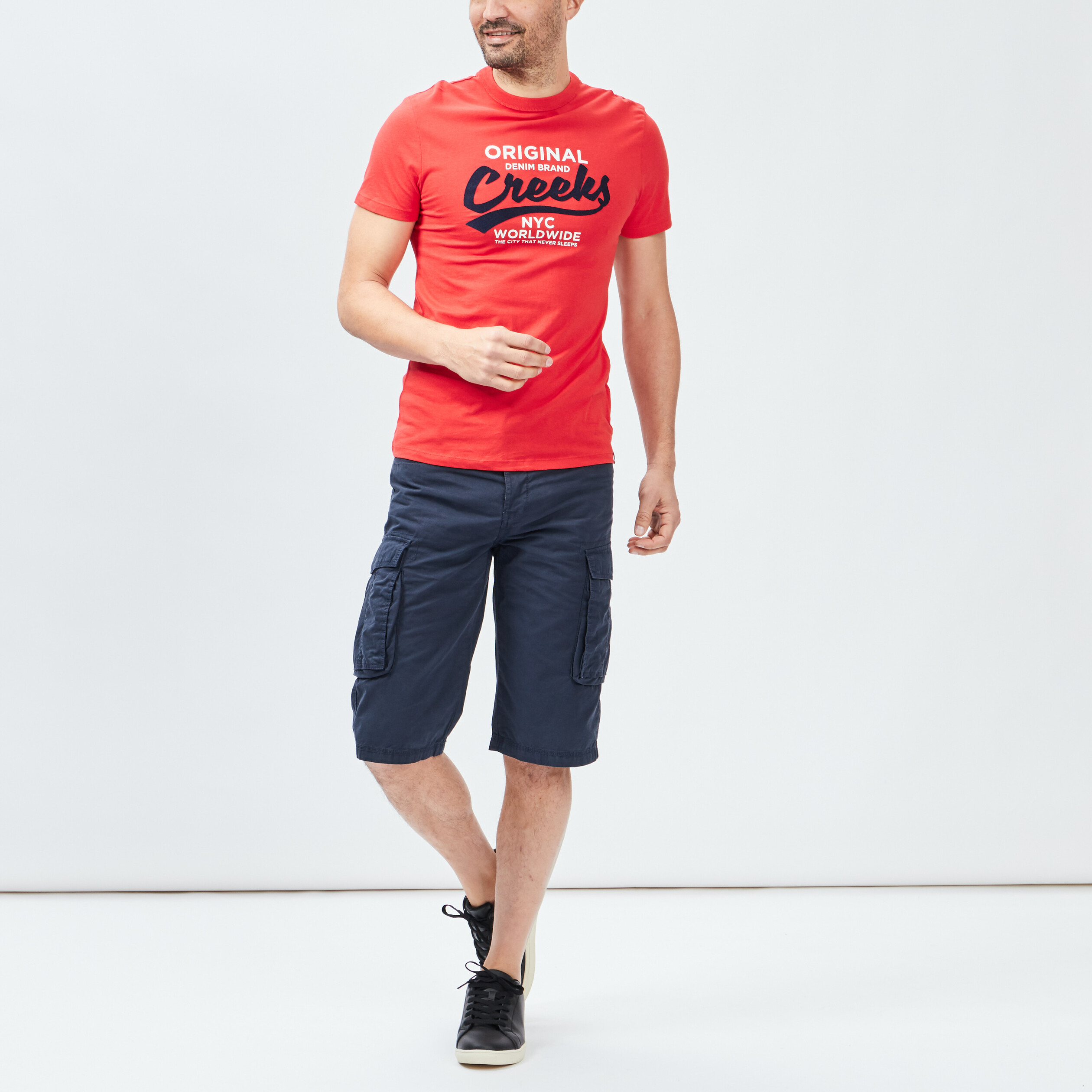 Bermuda straight Creeks bleu marine homme | La Halle