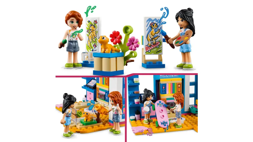 LEGO Friends 41739 Lianns Zimmer, Mini-Puppen und Spielzeug-Tier-Set