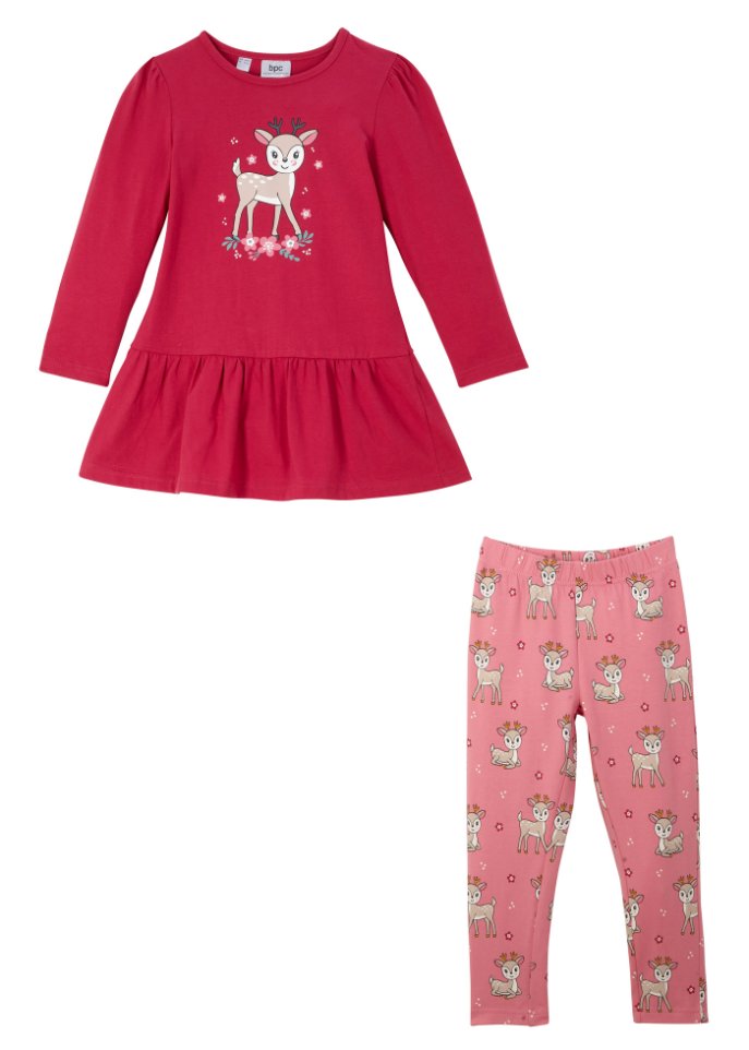 Mädchen Jerseykleid + Leggings (2tlg. Set)
