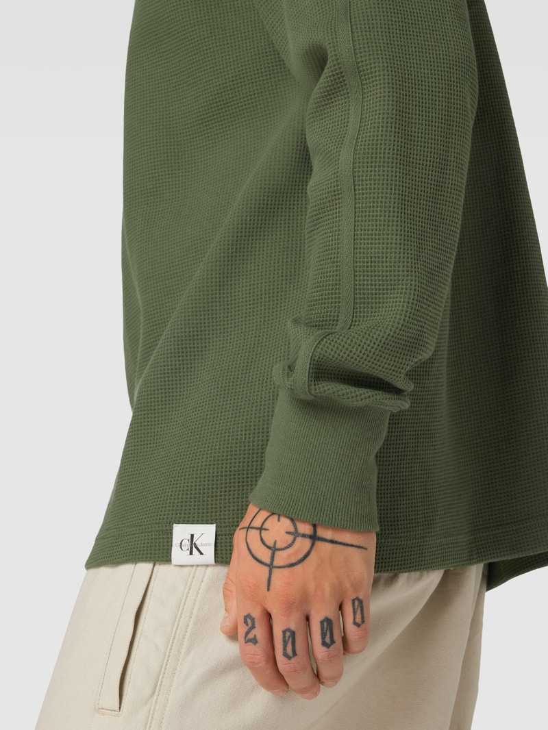 Pullover mit Turtleneck in olivgrün