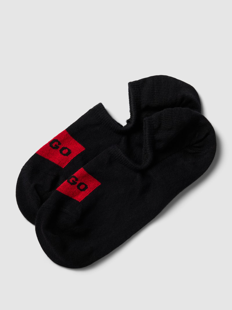 Füßlinge mit Label-Print im 2er-Pack in schwarz