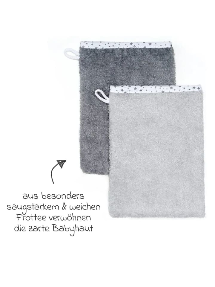 Wörner Waschhandschuh 10er Pack - Sterne - Grau in grau günstig kaufen onesize