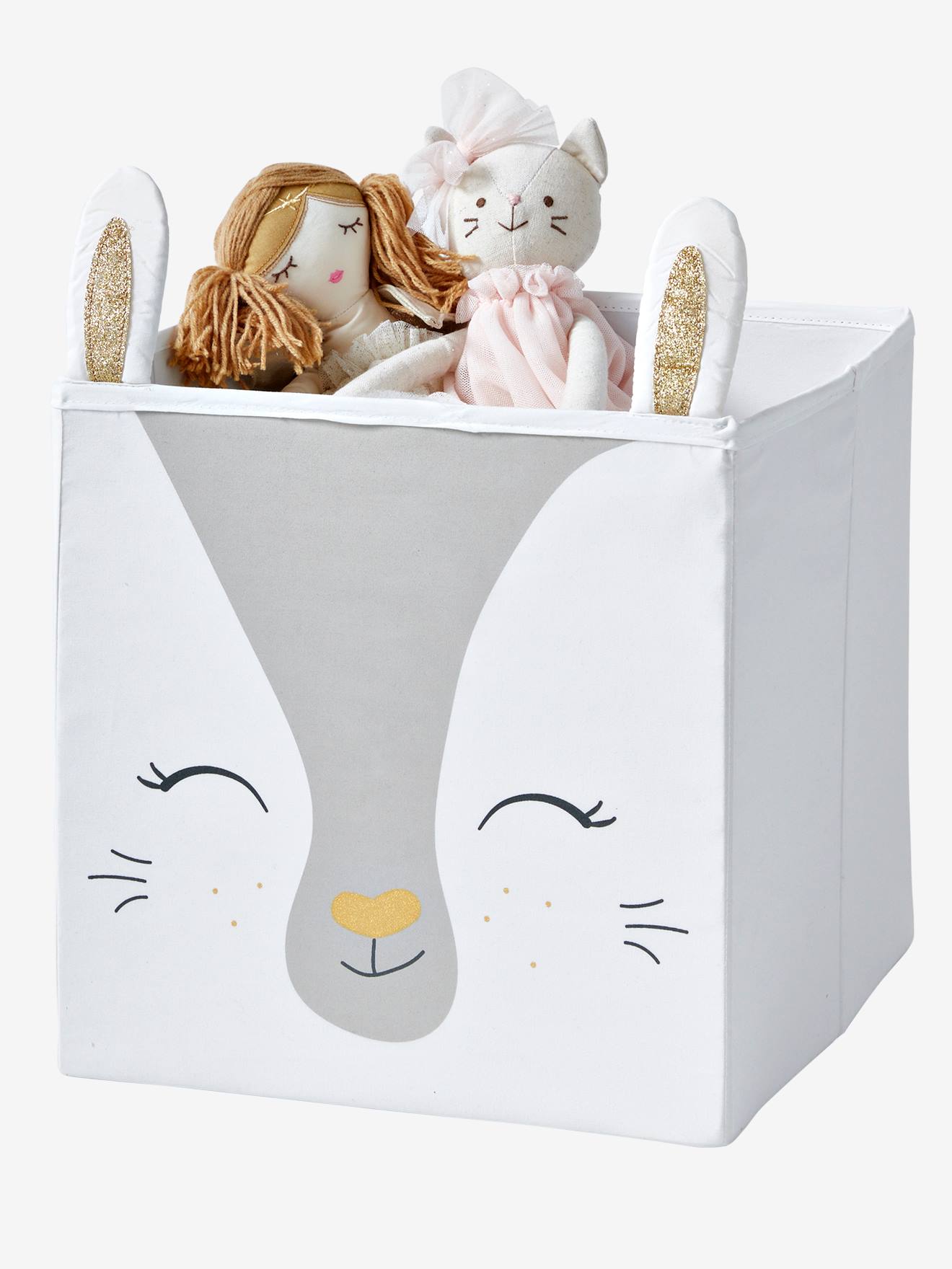 Lot de 2 bacs de rangement Magic Licorne rose + blanc