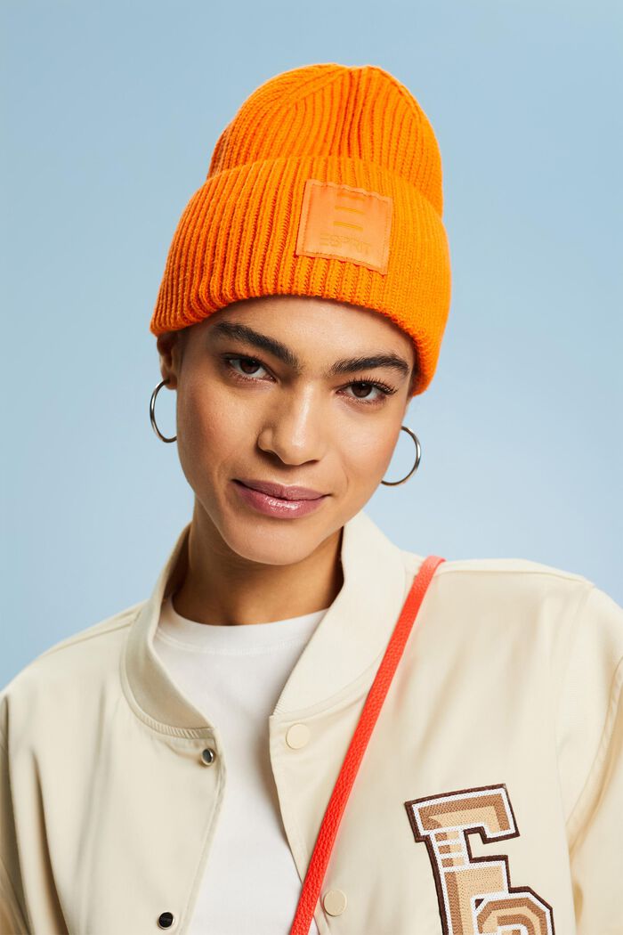 Rippstrick-Beanie aus Baumwolle