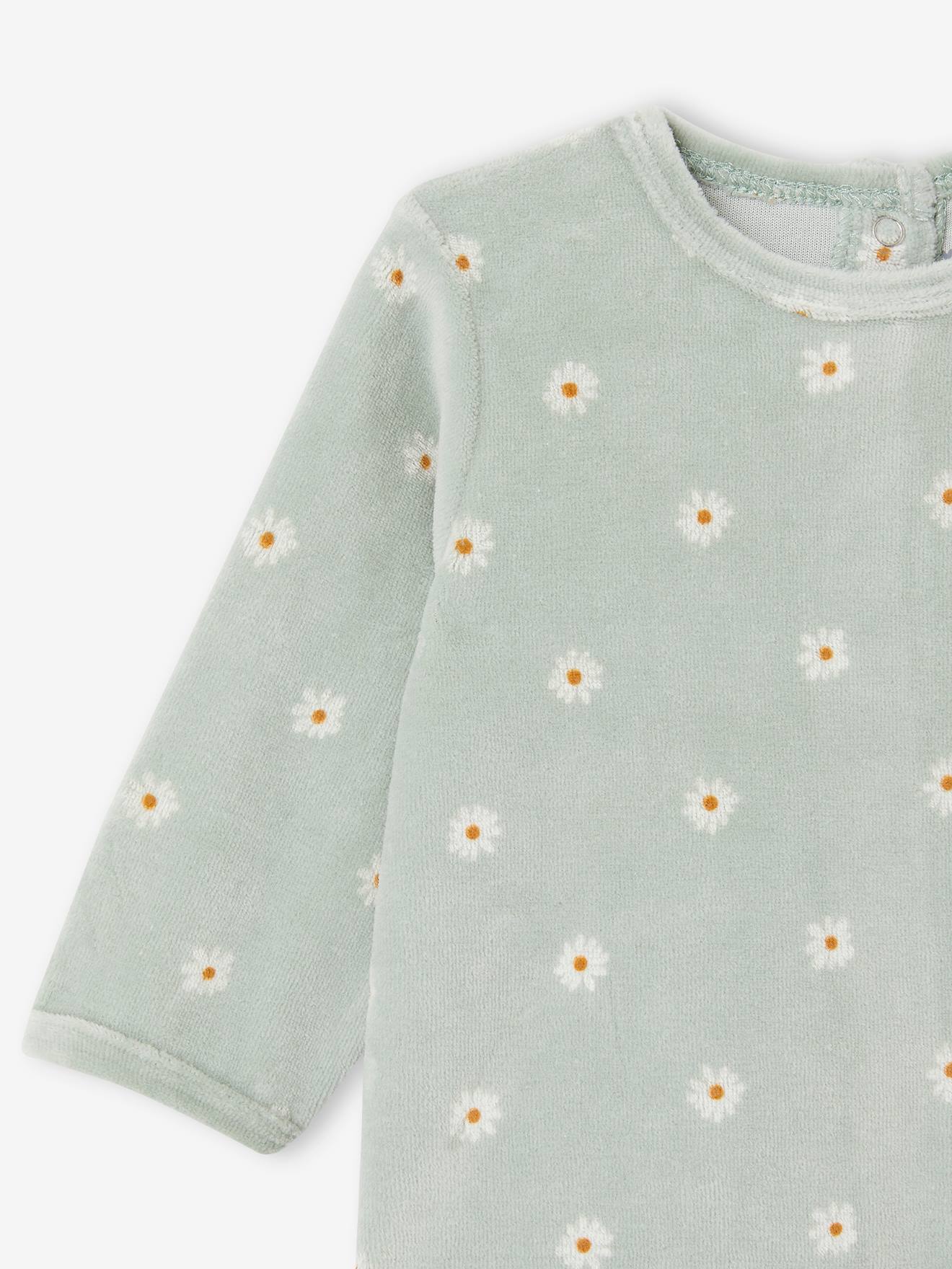 Vertbaudet 2er-Pack Baby Samt-Strampler Oeko-Tex - hellgelb