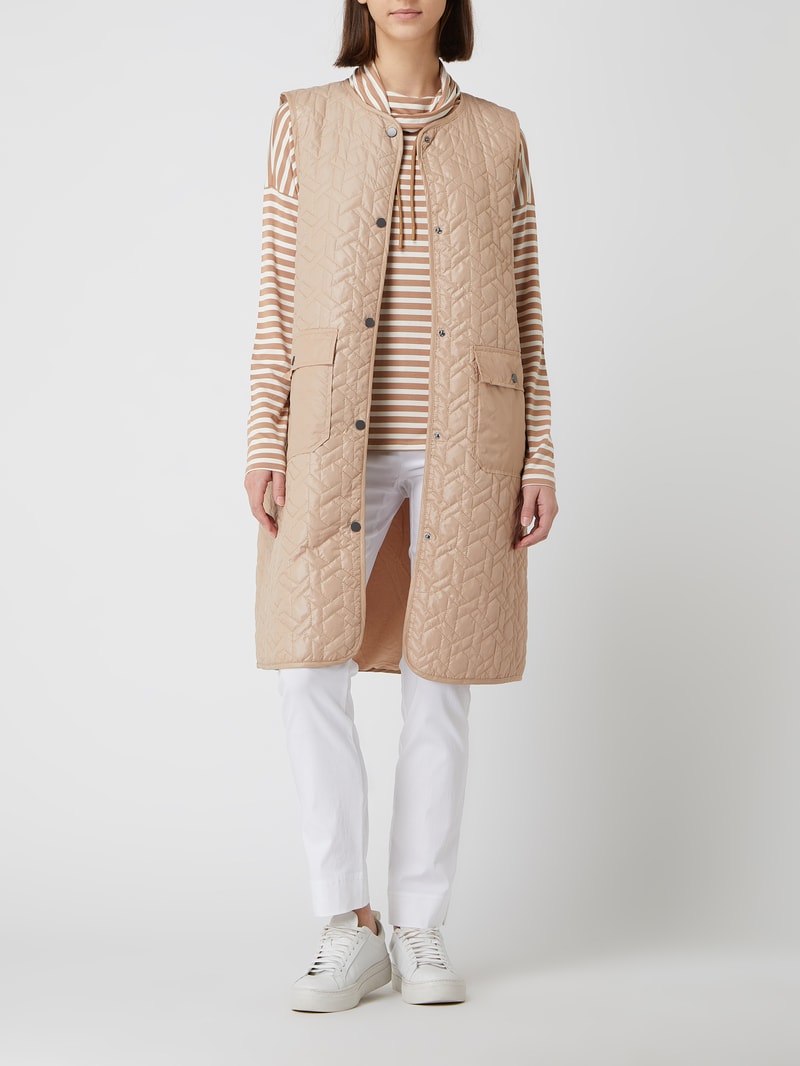 Steppweste mit Druckknopfleiste Modell 'Olena' in beige