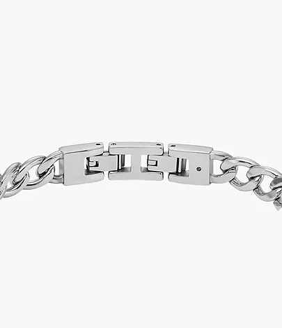 Fossil Gliederarmband Textured Plaque Edelstahl
