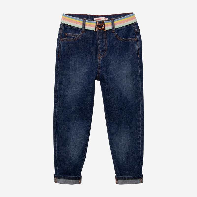 Jean fille ceinture rayée bleu stone Catimini
