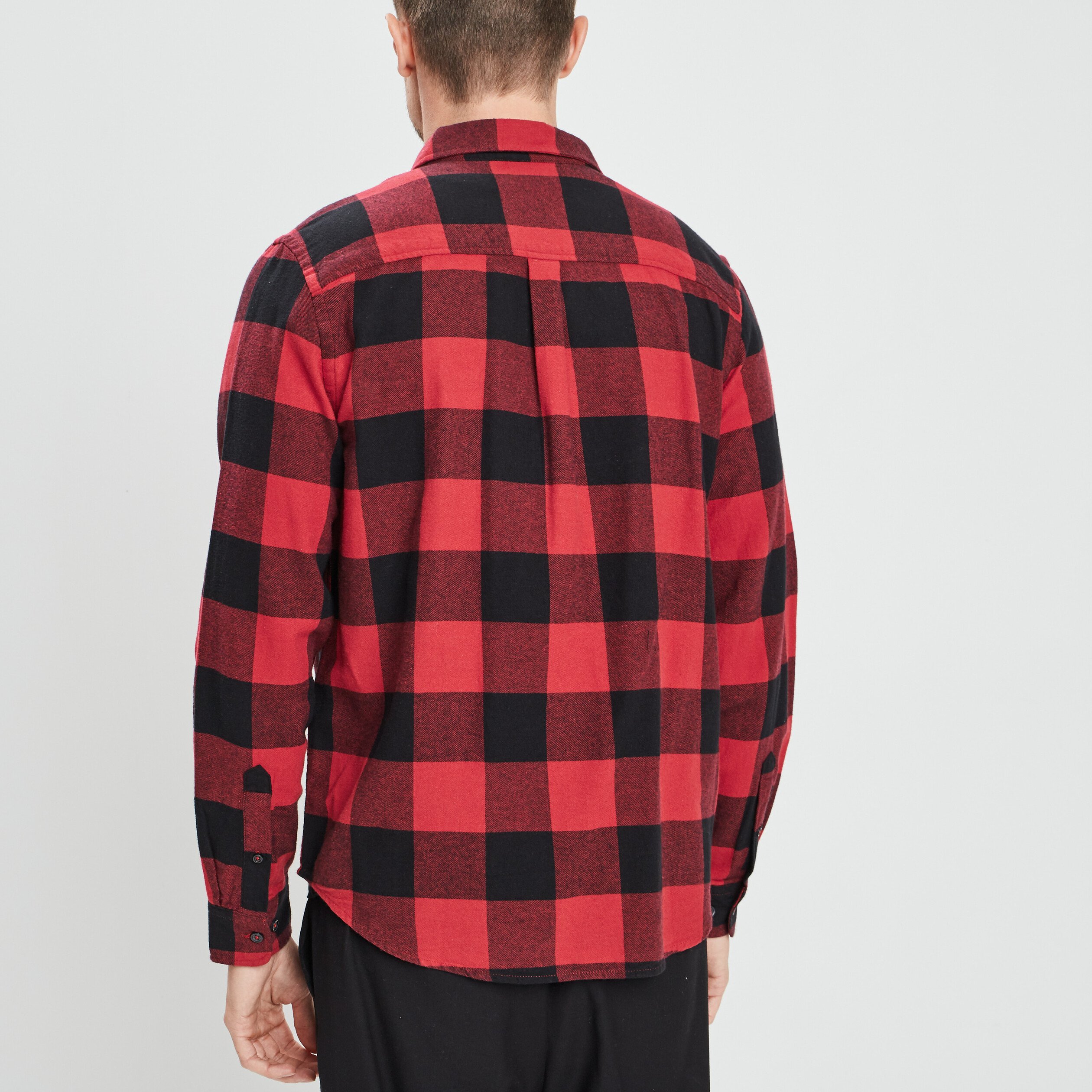 Chemise droite manches longues rouge homme | La Halle