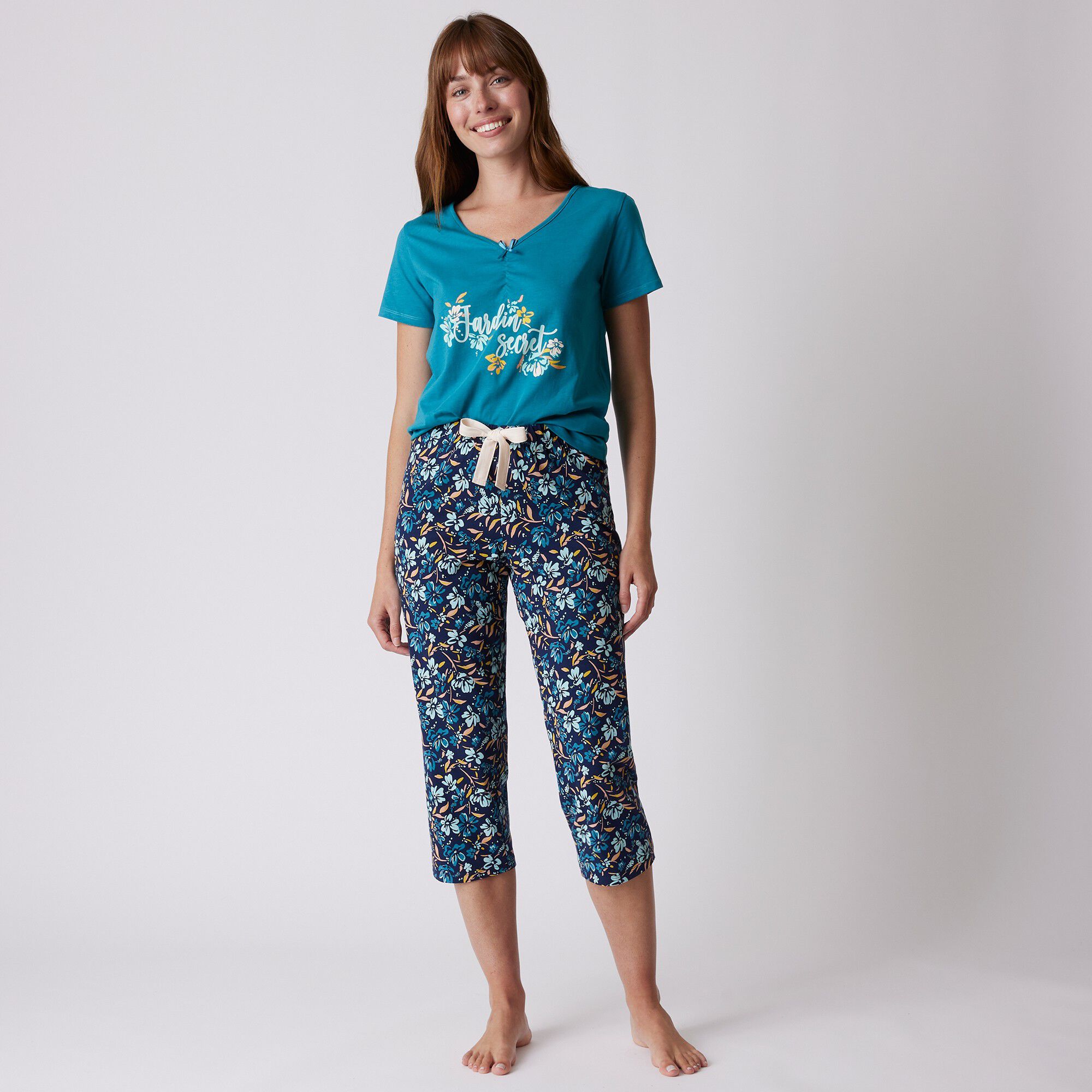 Tee-shirt pyjama manches courtes imprimé 
