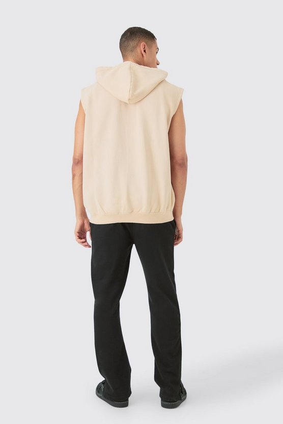Ärmelloser Oversize Hoodie mit Reißverschluss