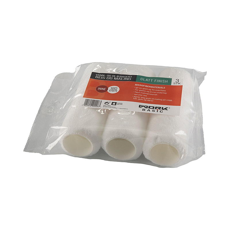Work Basic Rulle 3-pk 180 mm mikrofiber, Work