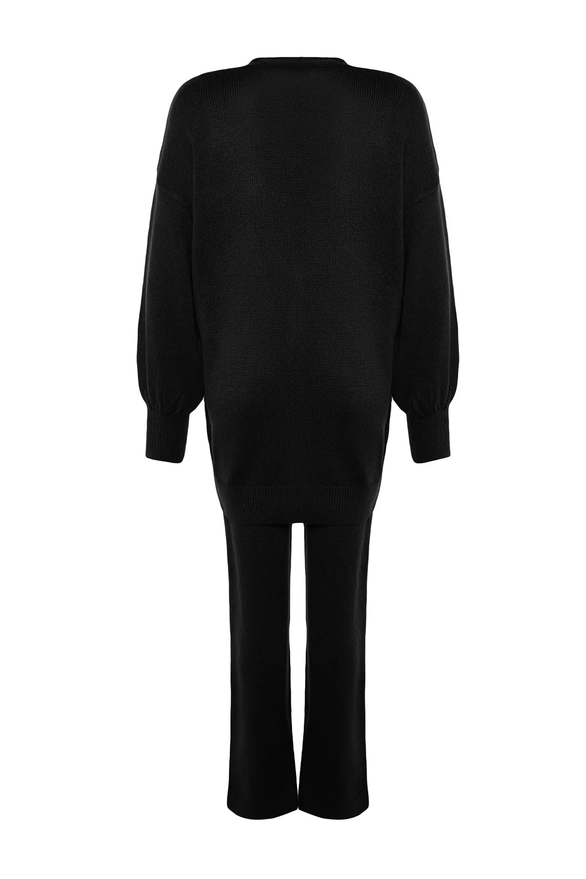 Trendyol Collection  Schwarzes, weites Strick-Unterteil-Oberteil-Set TWOAW24AU00015