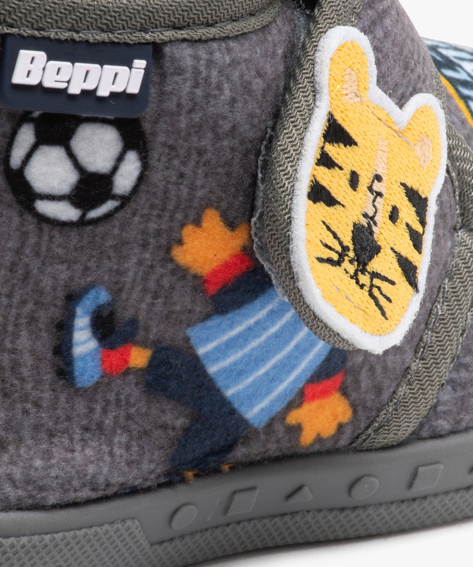 Chaussons bébé Garçon bottillons à scratch football - Beppi gris | GEMO