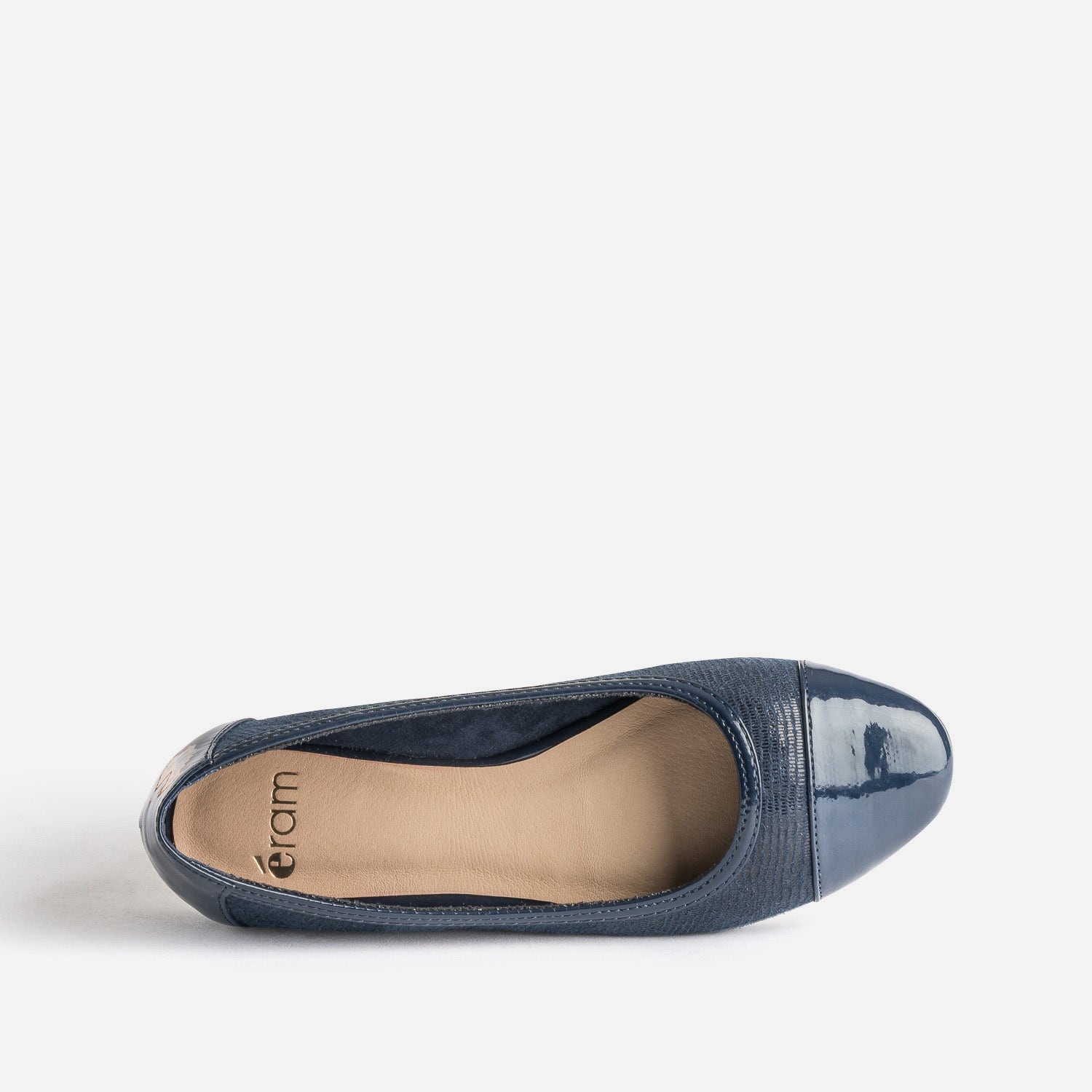 Ballerine marine effet python et verni