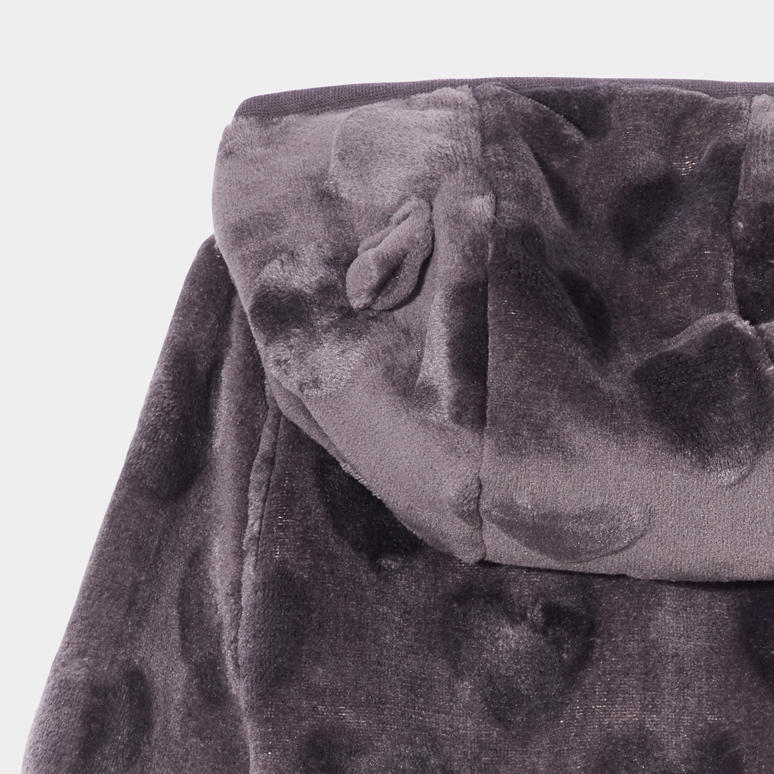 Gilet fausse fourrure zippé à capuche gris foncé bébé fille | La Halle