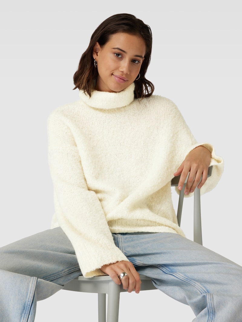 Oversized Strickpullover mit Woll-Anteil Modell 'NATHERINE' in offwhite meliert