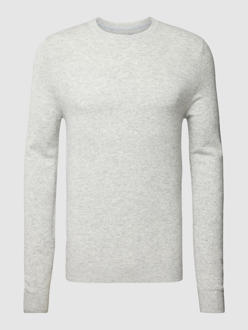 Strickpullover in melierter Optik in hellgrau