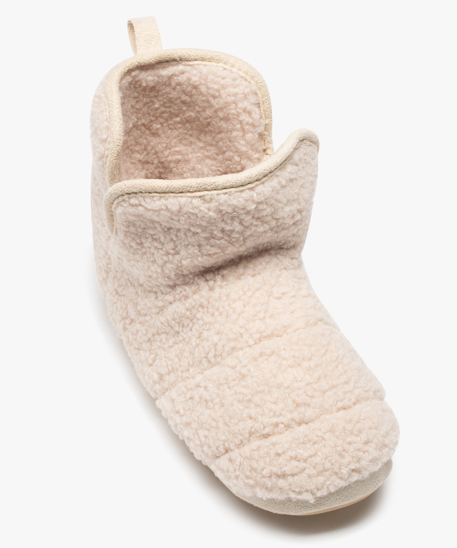 Chaussons boots femme en maille bouclette - Apollo beige | GEMO