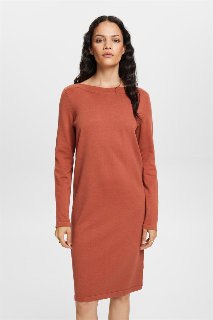 Pulloverkleid mit U-Boot-Ausschnitt