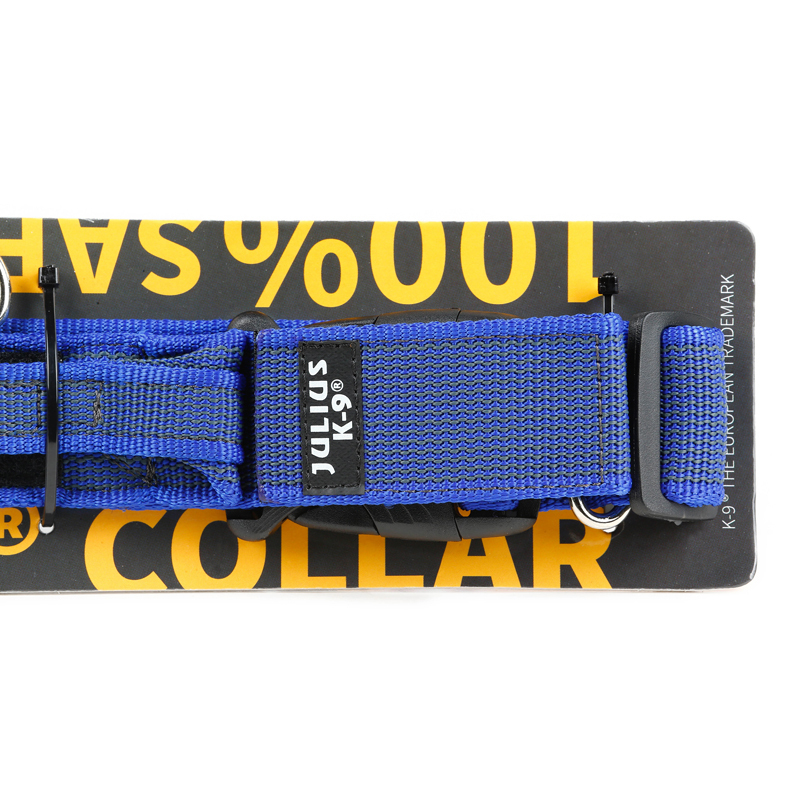 JULIUS-K9 Hundehalsbänder JULIUS-K9 Halsband mit Griff 40mm blau/ grau