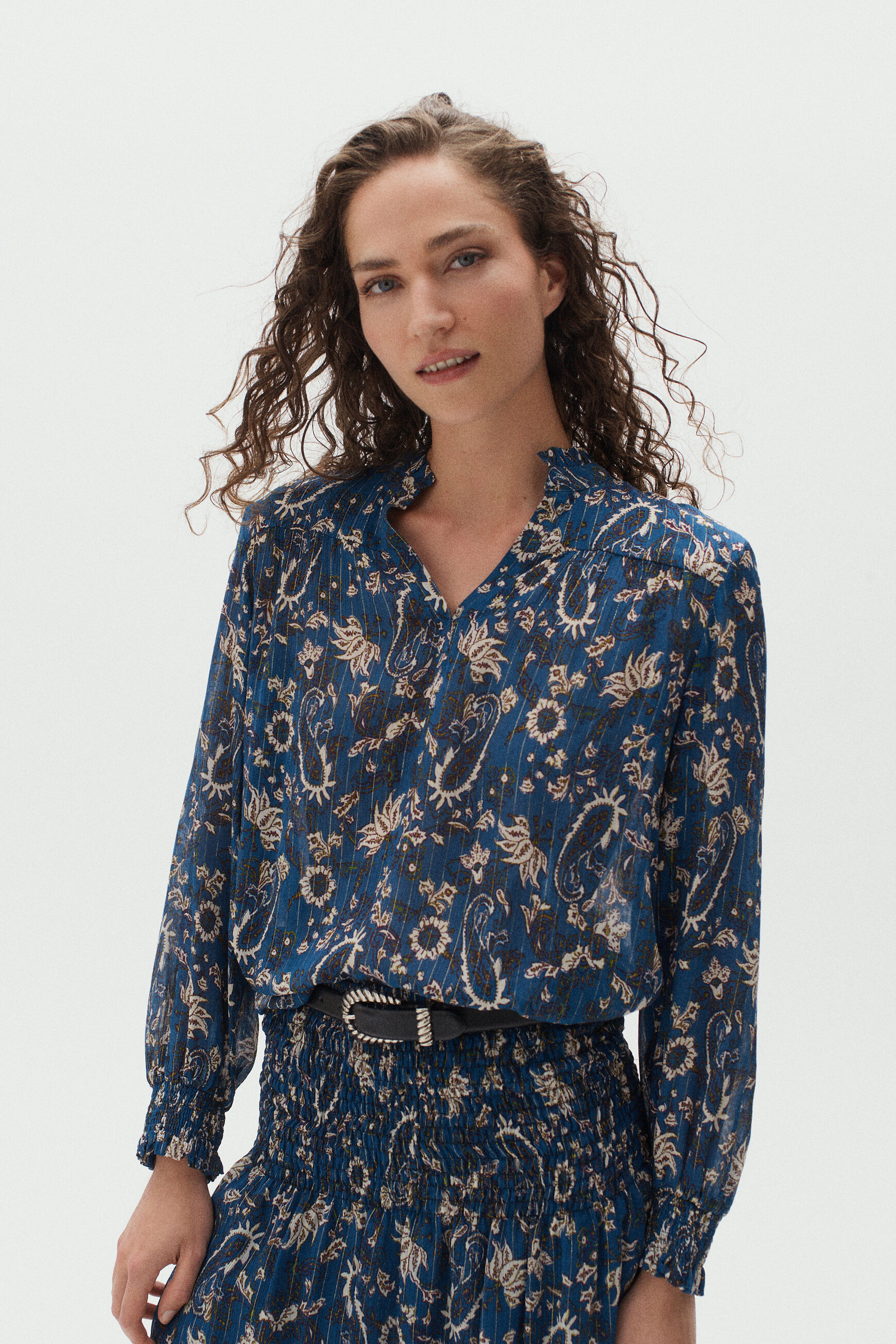 chemisier ginger bleu petrole femme