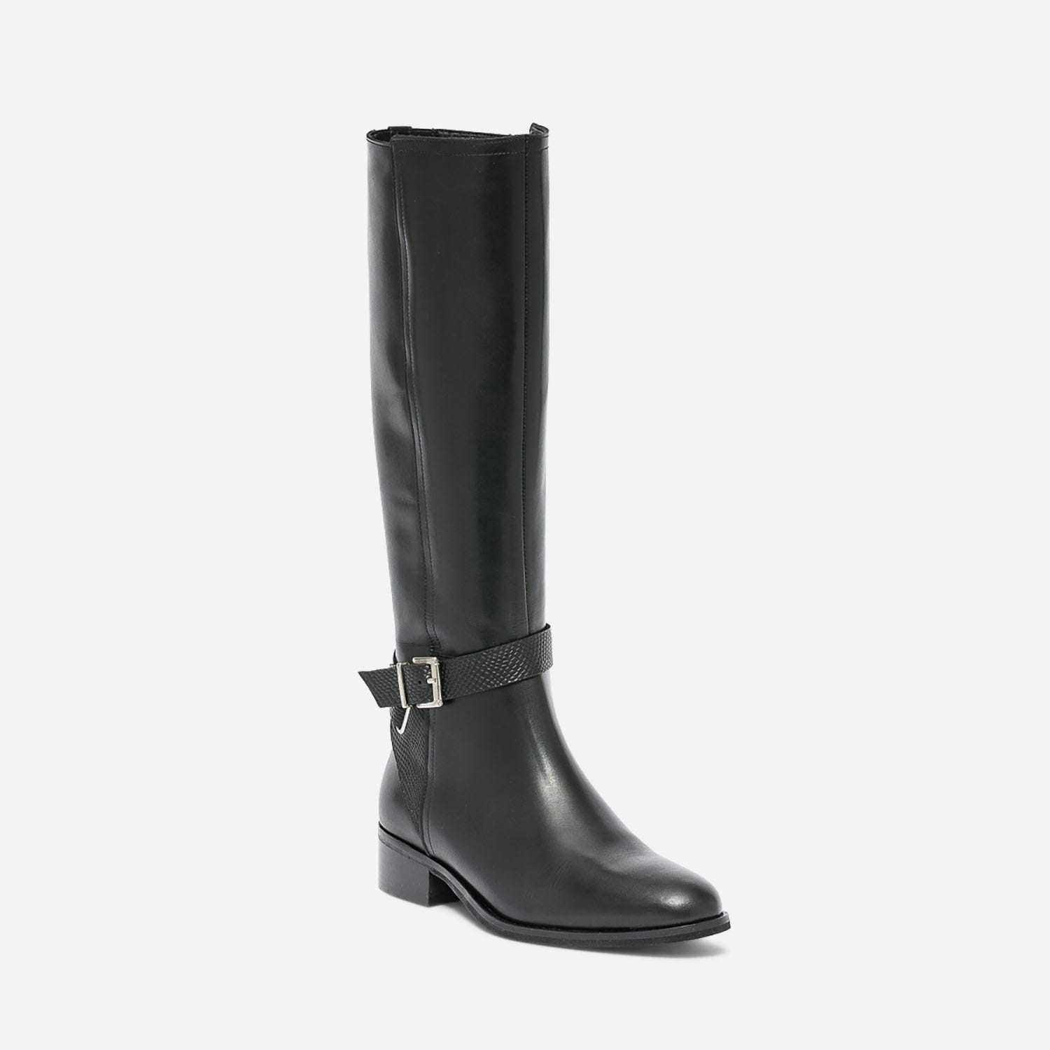 Botte noire en cuir esprit Jodhpur