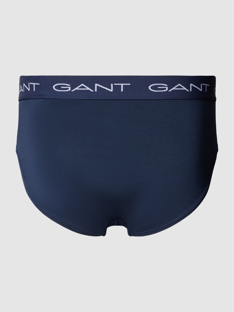 Slip mit elastischem Logo-Bund im 3er-Pack in marineblau