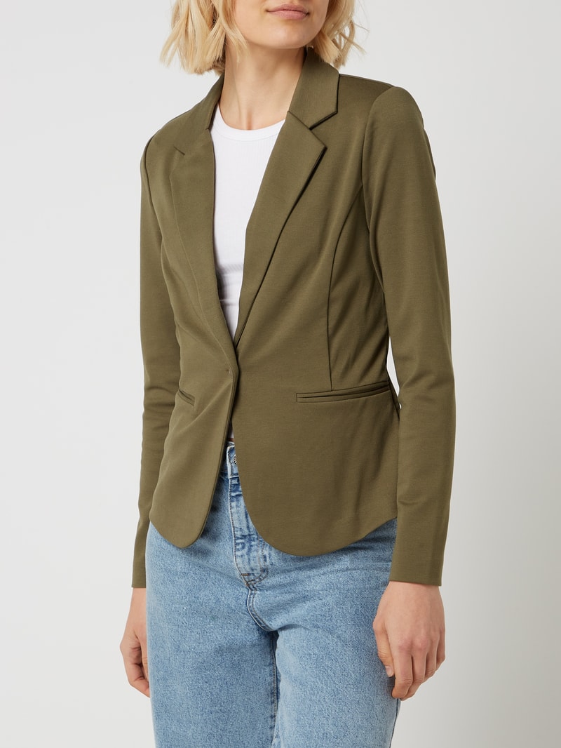 Blazer mit Reverskragen Modell 'Kate' in olivgrün