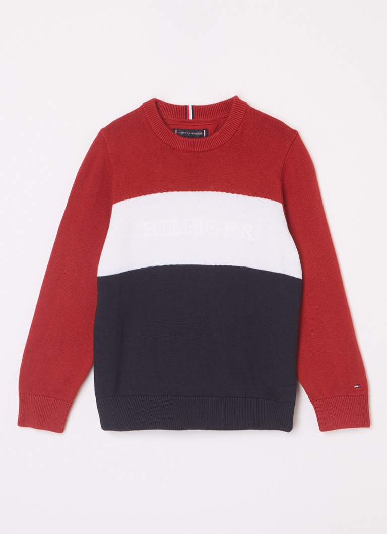 Pulover Tommy Hilfiger tricotat fin cu logo brodat.