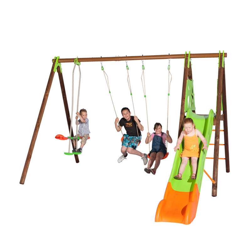Portique Akeo toboggan + 3 agrès Trigano