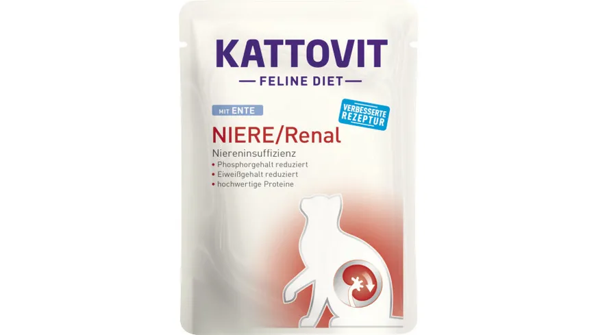 Kattovit Katzennassfutter Feline Diet Niere/Renal mit Ente 85 g
