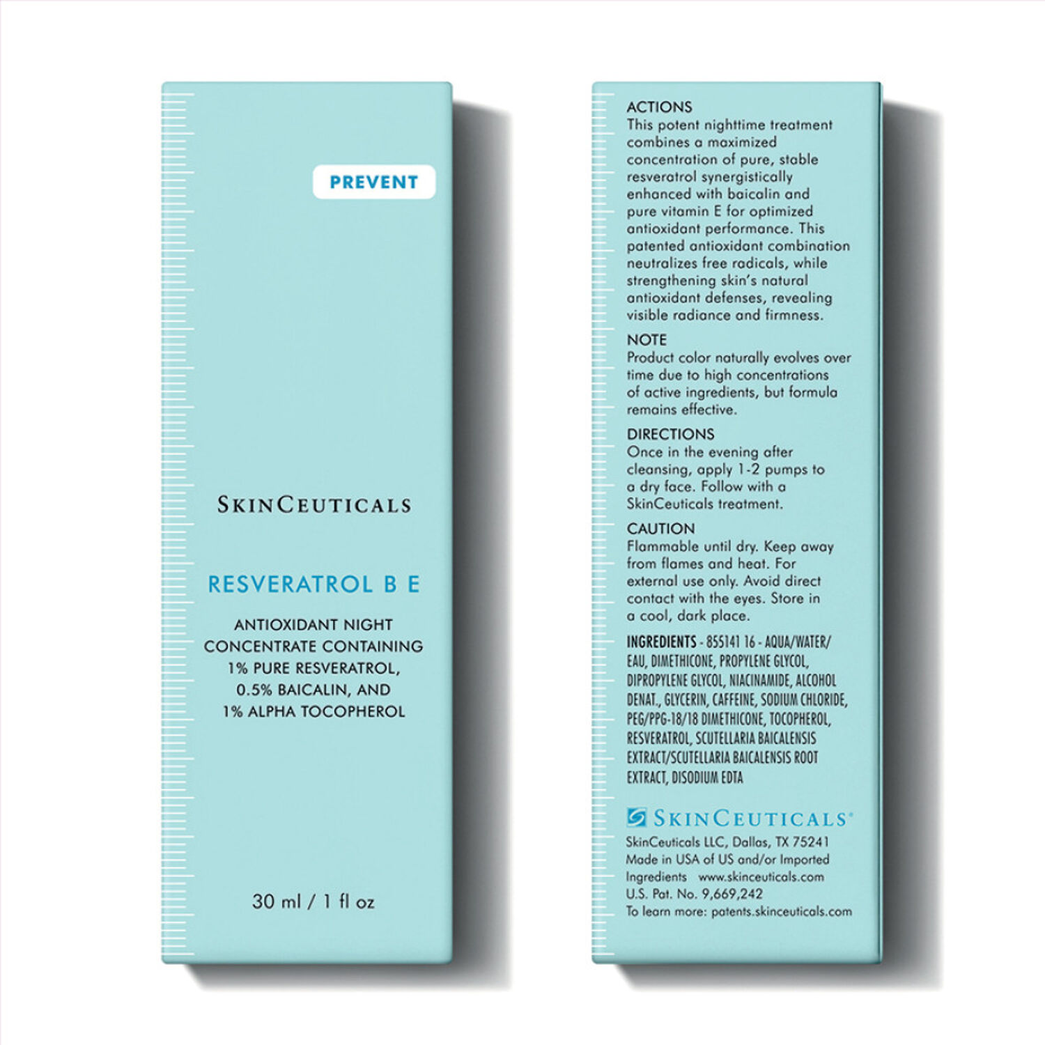Skinceuticals Resveratrol B E Sérum Antioxydant Réparateur De Nuit 30 ml