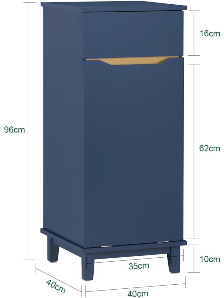 SoBuy Wäscheschrank in Blau - (B)40 x (H)96 x (T)40cm günstig kaufen onesize