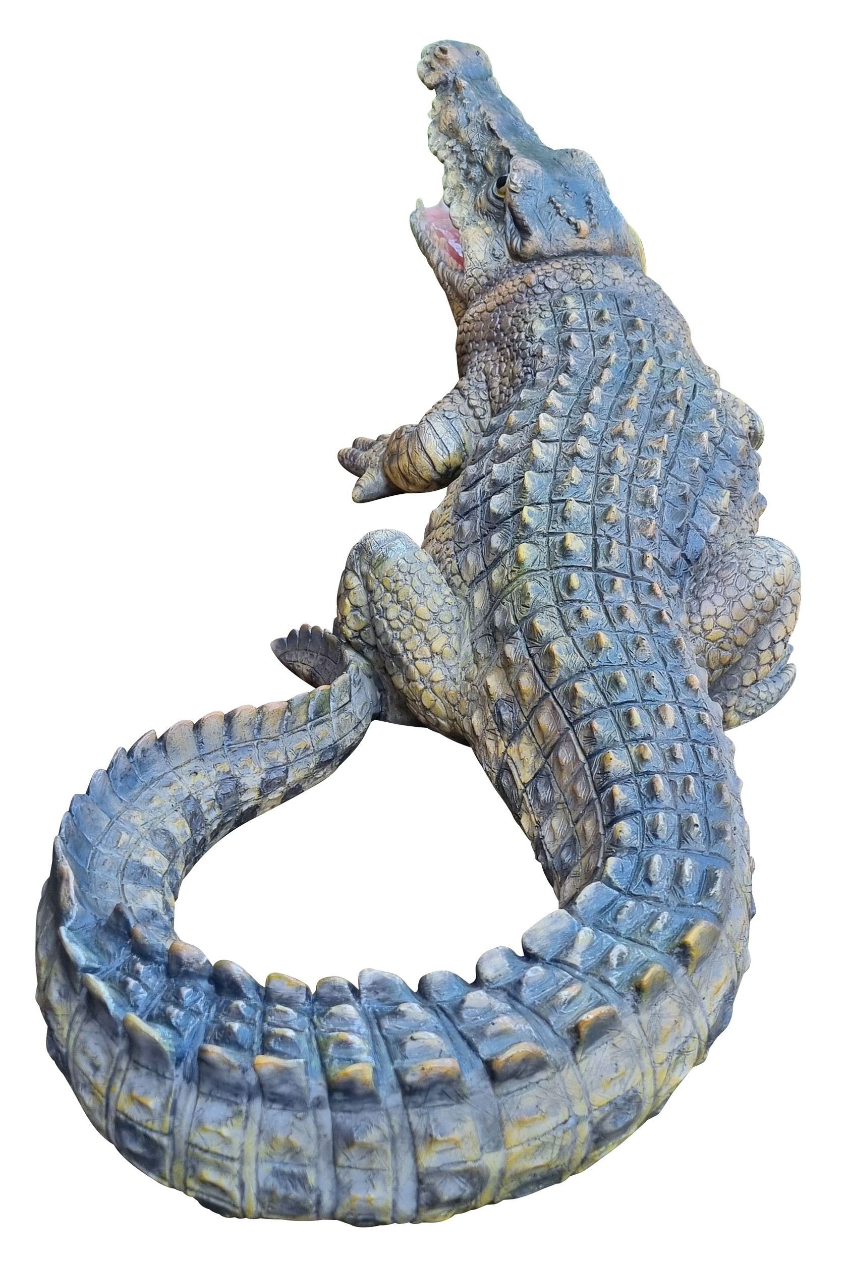 Fachhandel Plus Gartenfigur Krokodil Ansgar, (1 St), lebensechte Garten-Dekofigur