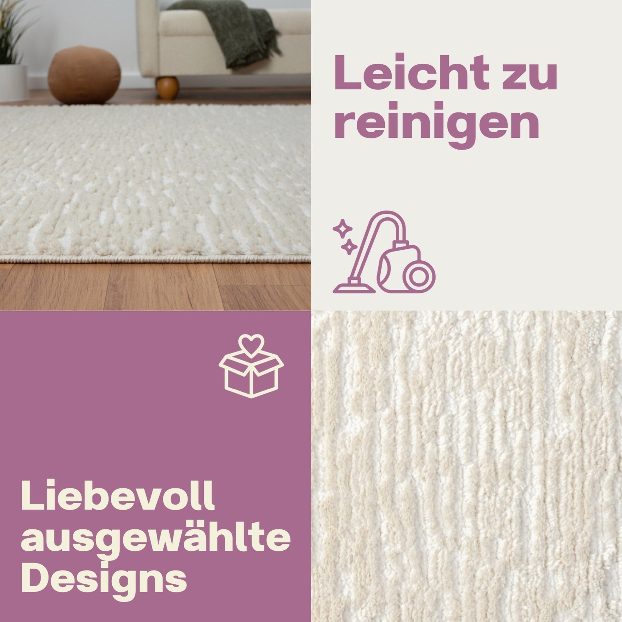 Teppich Liv, Hochflor-Teppich, Wohnando, Rund, Höhe: 20 mm, 3D-Design, im Boho-Stil, Moderner Fransen-Teppich