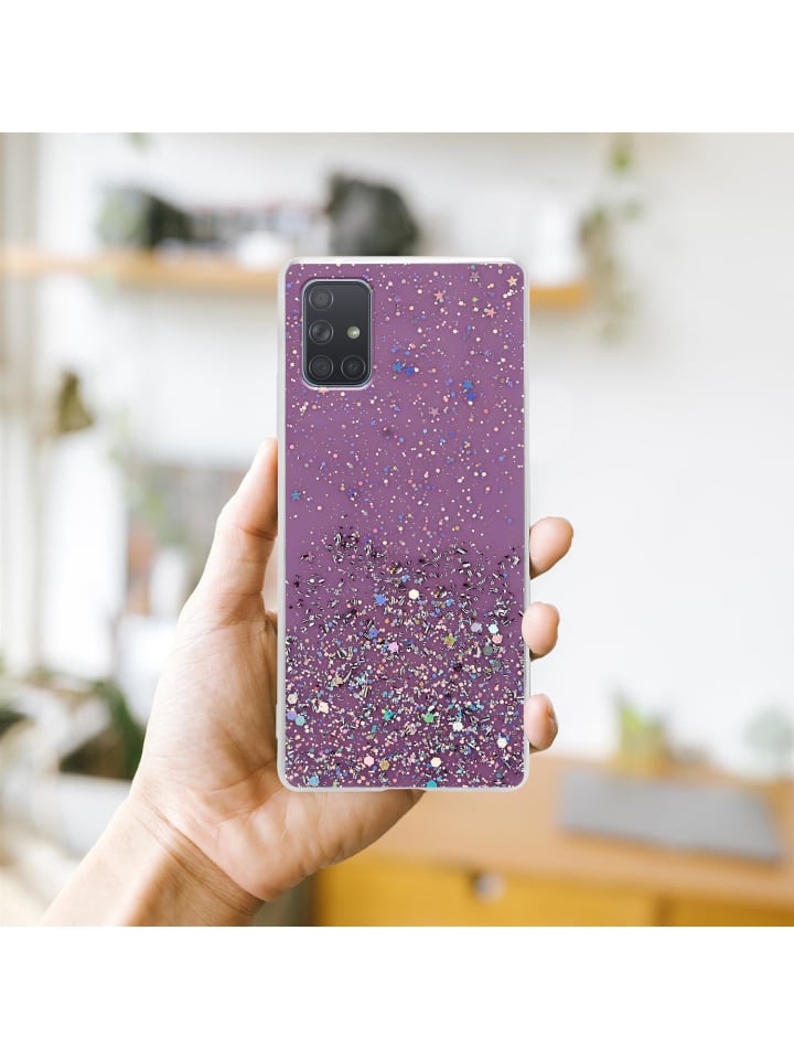 cadorabo Hülle für Samsung Galaxy A71 4G Glitter in Lila mit Glitter günstig kaufen onesize