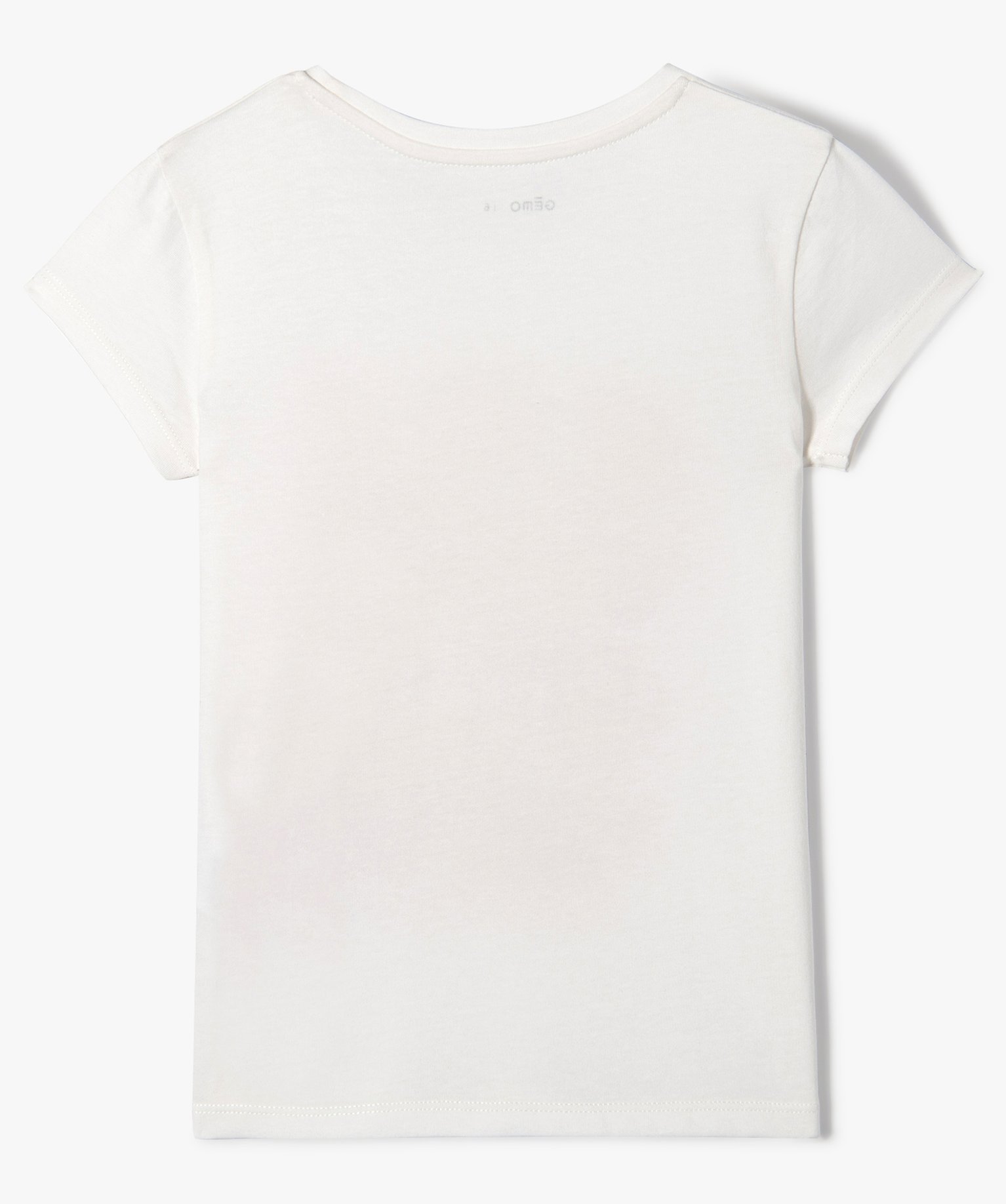 Tee-shirt à manches ultra courtes avec motif girly fille ecru | GEMO