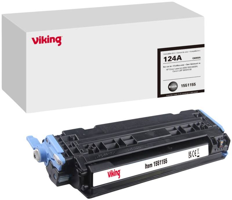 Viking 124A Kompatibel HP Tonerkartusche Q6000A Schwarz