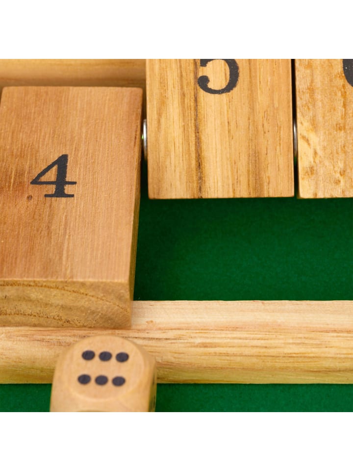 relaxdays Shut the Box Spiel in Natur/Grün günstig kaufen onesize