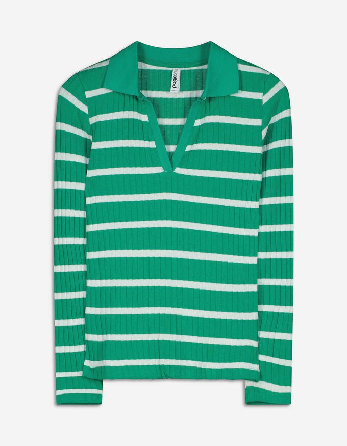 Langarm-Poloshirt - Baumwoll-Mix