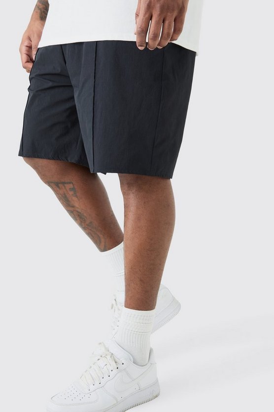 Plus Nylon-Shorts mit elastischem Bund