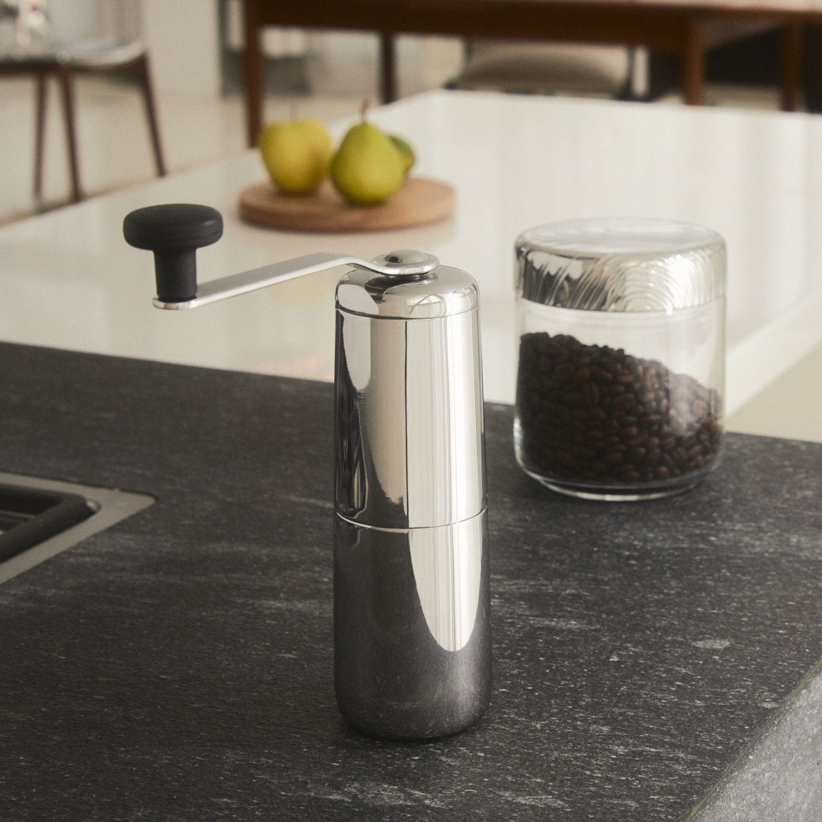 Alessi Kaffeemühle Kaffeemühle SLOW COFFEE, 0.20 g Bohnenbehälter, manuell mit Kurbel
